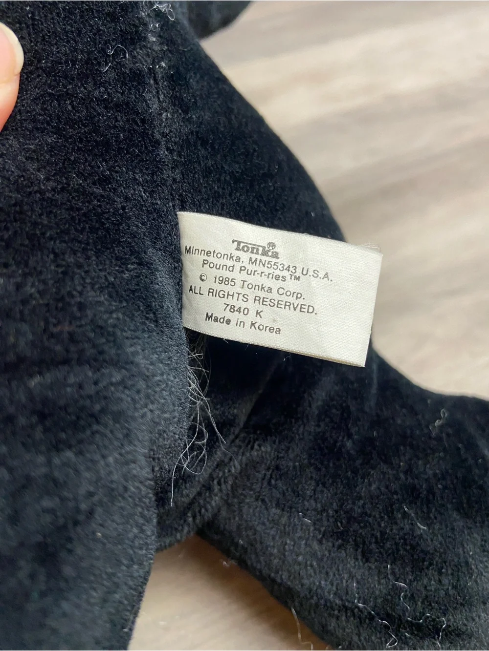 VTG 80's Pound Purries Black Tuxedo Cat Large 15